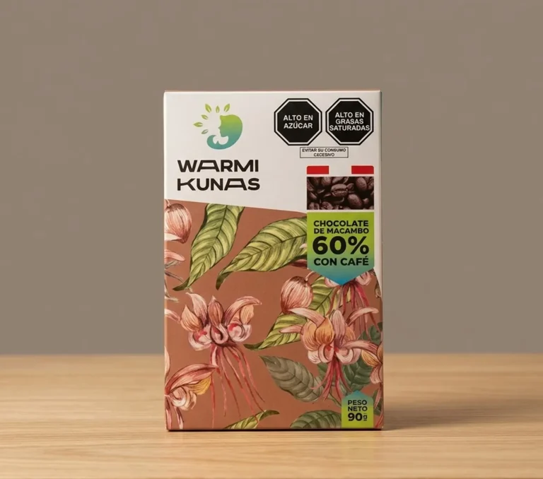 CHOCOLATE MACAMBO 60% CON CAFÉ WARMI KUNAS x 90 g.