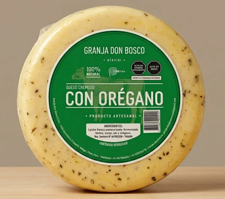 QUESO CREMOSO CON OREGANO GRANJA DON BOSCO x 1 Kg.
