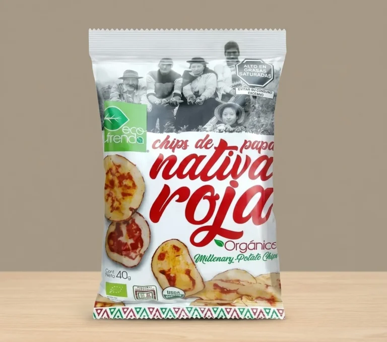 CHIPS PAPA NATIVA ORGÁNICA PULPA ROJA x 40 g.